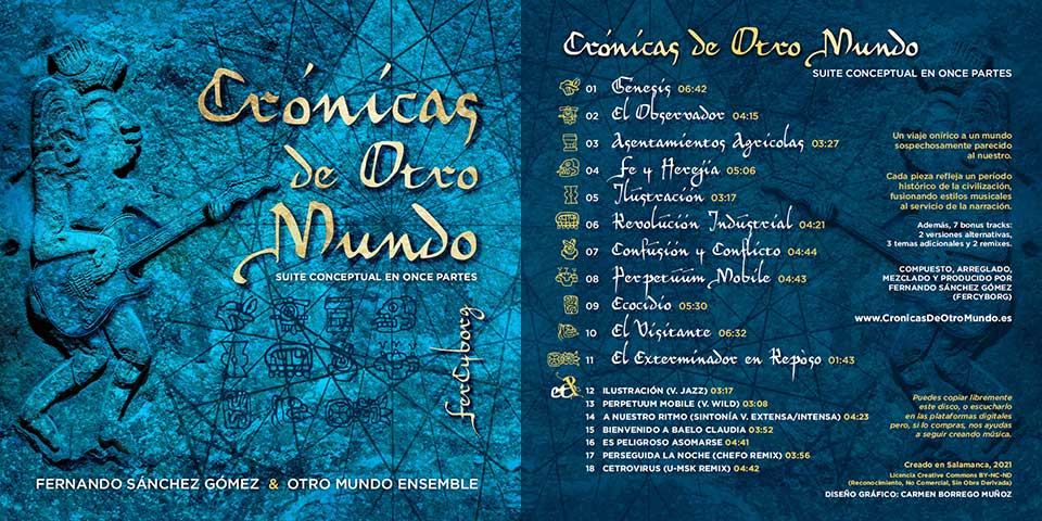 Díptico libreto CD Crónicas de Otro Mundo